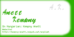 anett kempny business card